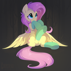 Size: 1279x1280 | Tagged: dead source, safe, artist:hioshiru, fluttershy (mlp), equine, fictional species, mammal, pegasus, pony, feral, friendship is magic, hasbro, my little pony, 2018, cactus, cheek fluff, clothes, covering mouth, cute, ear fluff, feathered wings, feathers, female, fluff, fur, g4, gray background, hair, heart, heart eyes, hooves, leg fluff, looking up, mane, mare, pink hair, pink mane, pink tail, plant, puppy eyes, shoulder fluff, shy, simple background, sitting, smiling, socks, solo, solo female, spread wings, tail, tree, underhoof, wholesome, wingding eyes, wings, yellow body, yellow fur, yellow wings