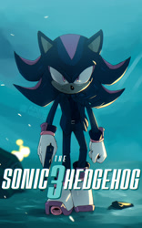 Size: 1566x2505 | Tagged: safe, artist:azure nimbus, john wick (john wick), shadow the hedgehog (sonic), hedgehog, mammal, john wick, sega, sonic the hedgehog (series), sonic the hedgehog movie, 2024, black body, black fur, clothes, cosplay, footwear, frowning, full body, fur, gloves, gold bracelet, gun, jacket, keanu reeves (actor), looking at you, male, multicolored body, multicolored fur, necktie, red body, red eyes, red fur, shoes, solo, solo male, suit, topwear, two toned body, two toned fur, voice actor joke, weapon