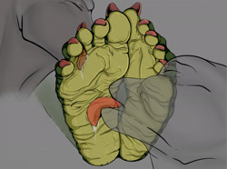 Size: 2224x1657 | Tagged: suggestive, artist:robinthefox, lizard, reptile, between toes, dominant, dominant female, feet, female, fetish, foot fetish, foot focus, foot slave, foot worship, humiliation, licking, licking foot, saliva, soles, student, submissive, teacher, toes, tongue, tongue out, wrinkled feet