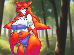 Size: 1600x1200 | Tagged: safe, artist:whitemagetifa, oc, oc only, fictional species, latias, legendary pokémon, anthro, nintendo, pokémon, 2024, accessories, anthro/anthro, belly button, big breasts, bikini, breasts, cleavage, clothes, digital art, ears, eyelashes, female, hair, jewelry, loincloth, looking at you, scales, solo, solo female, swimsuit, tail, thighs, wide hips