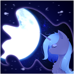 Size: 2049x2049 | Tagged: safe, artist:wolfythewolf555, princess luna (mlp), alicorn, equine, fictional species, mammal, pony, friendship is magic, hasbro, my little pony, eyes closed, female, full moon, high res, mare, moon, s1 luna, solo