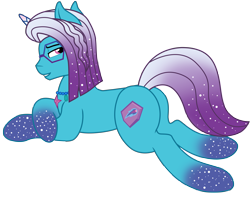 Size: 8425x6648 | Tagged: safe, artist:azurecobaltcobra, artist:ejlightning007arts, equine, fictional species, mammal, pony, unicorn, feral, hasbro, my little pony, my little pony g5, my little pony: make your mark, spoiler, spoiler:my little pony g5, 2024, absurd resolution, auroricorn, base used, butt, coat markings, comet (mlp g5), g4, g5 to g4, generation leap, glasses, glitter, glitter mane, horn, jewelry, looking back, lying down, male, my little pony: make your mark chapter 6, my little pony: tell your tale, necklace, secrets of starlight, sexy, simple background, socks (coat markings), solo, solo male, stallion, sultry pose, transparent background, vector