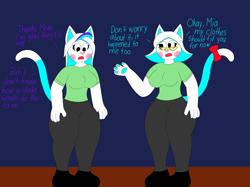 Size: 2222x1658 | Tagged: safe, artist:zapdiamond, oc, oc only, cat, feline, mammal, anthro, daughter, duo, female, mother, mother and daughter, ms paint