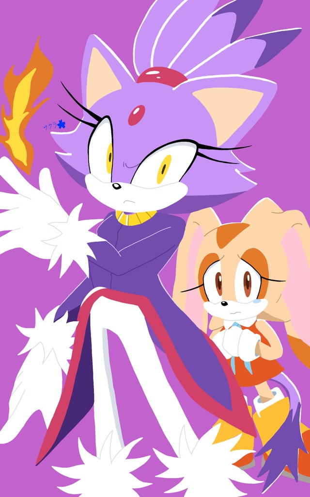 #346798 - safe, artist:sakura_2739, blaze the cat (sonic), cream the ...