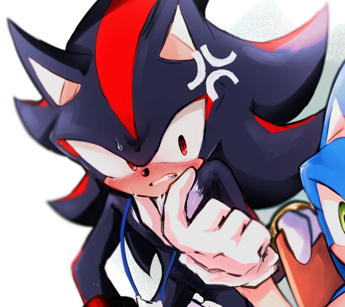 Shadow Embarrassed #369107 - safe, artist:simg0125, shadow the hedgehog (sonic), sonic the ...