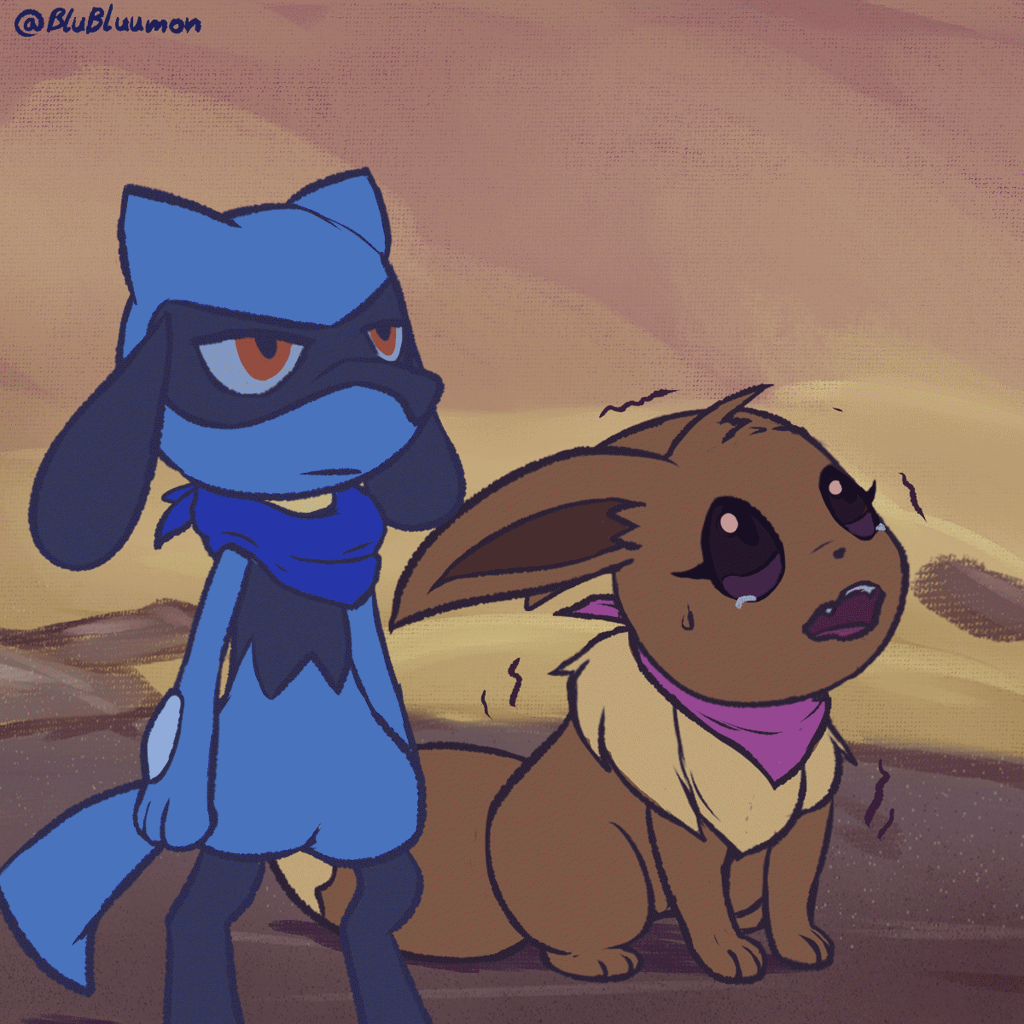 Pokemon Riolu Meme #371237 - safe, artist:blubluumon, eevee, eeveelution, fictional ...