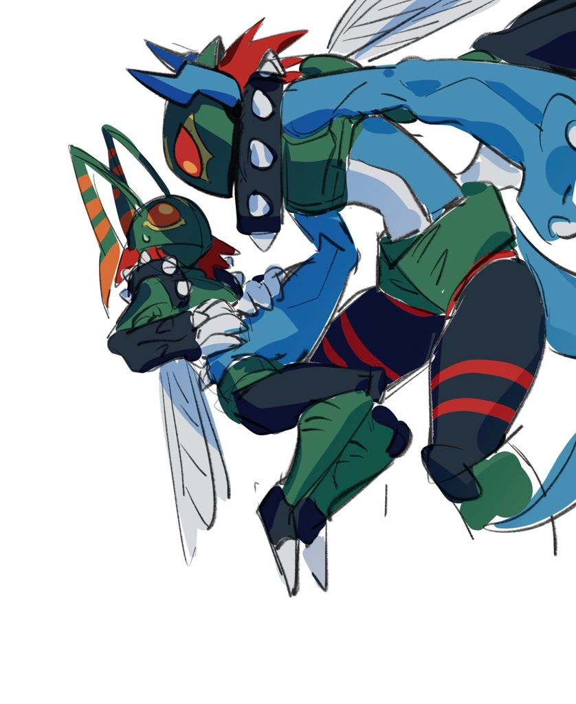 Nsect Digimon #433517 - safe, artist:confeito000_333, fictional species, stingmon ...