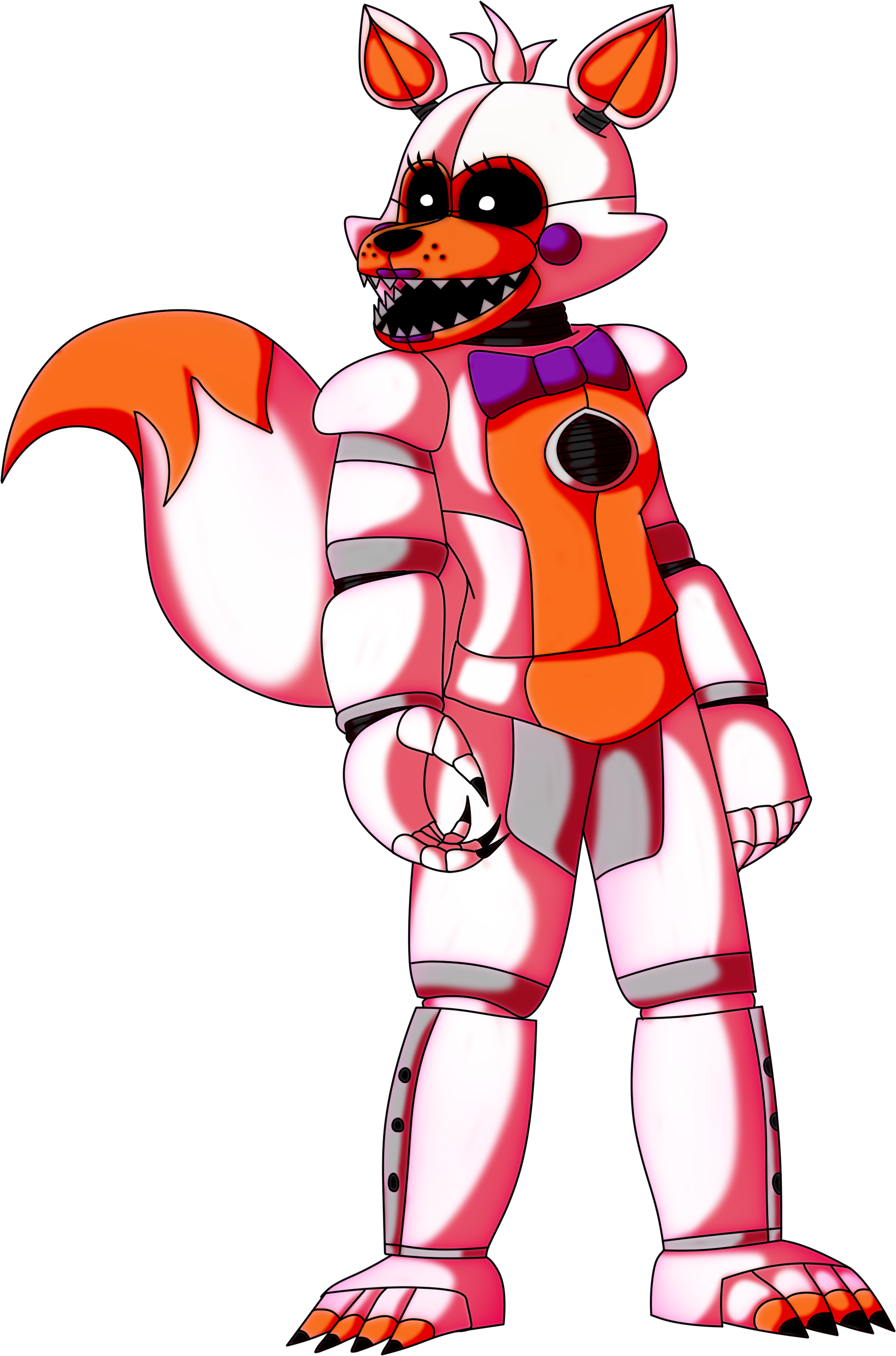 193400 - safe, artist:shard_ruby, lolbit (fnaf), animatronic, canine,  fictional species, fox, mammal, robot, anthro, five nights at freddy's,  2022, abstract background, bow, bow tie, clothes, ear fluff, female, fluff,  glowing, glowing eyes