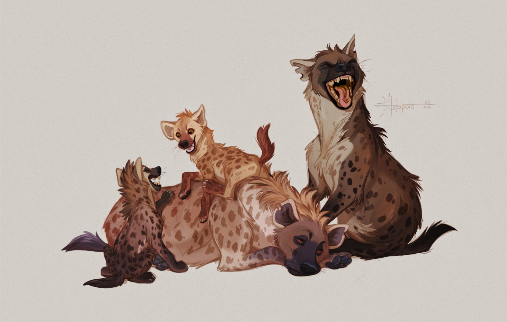 #237832 - safe, artist:_astarcis, hyena, mammal, spotted hyena, feral ...
