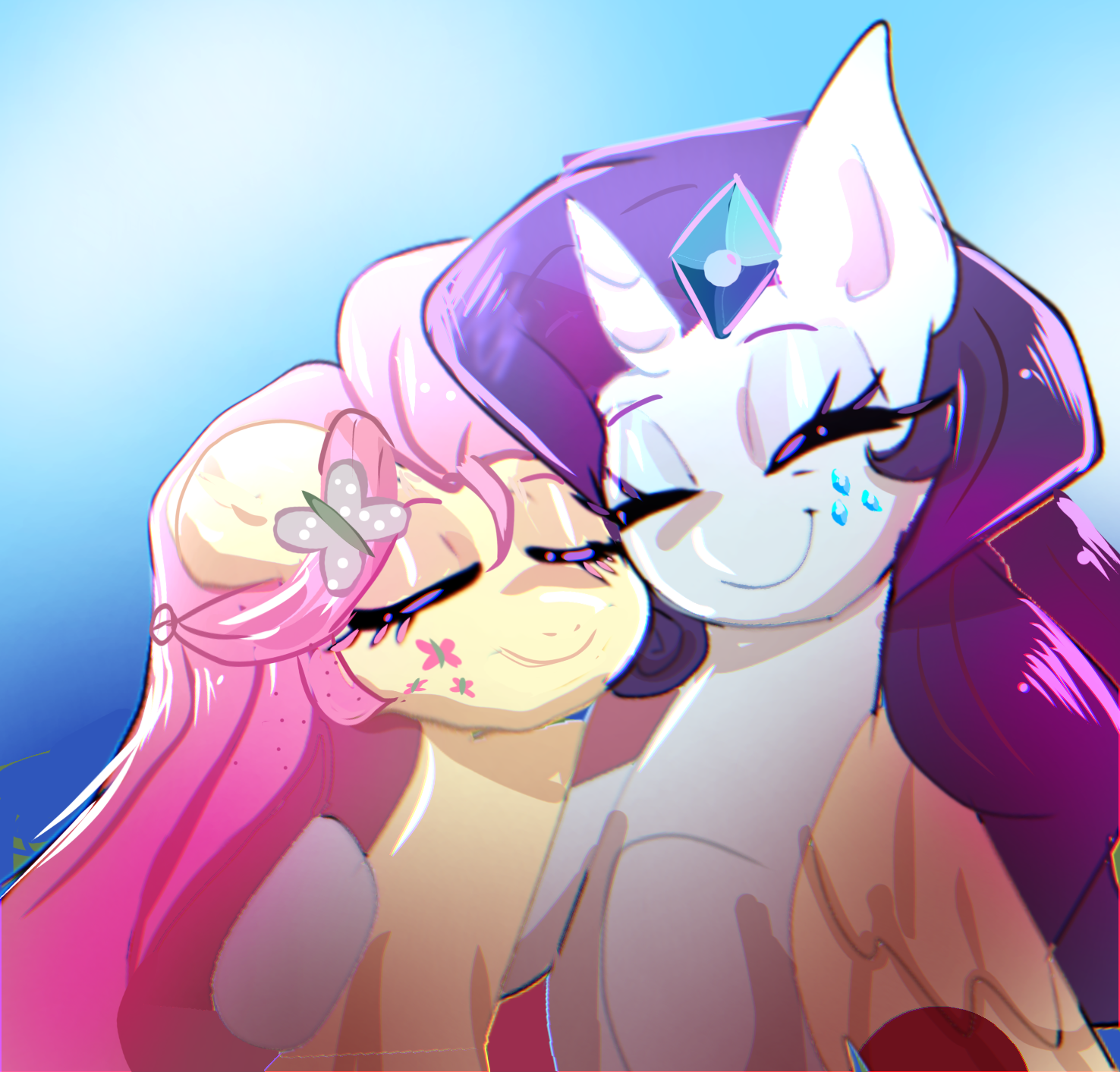 #317284 - safe, artist:peanutfrogy, fluttershy (mlp), rarity (mlp ...