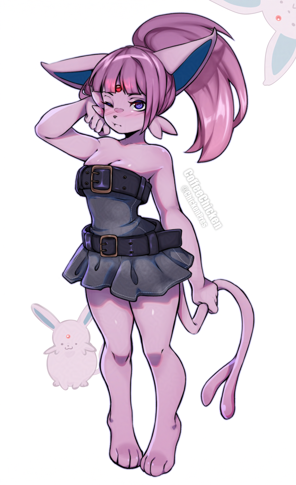 Antro Ditto #349419 - safe, artist:chickenpres, ditto, eeveelution, espeon ...