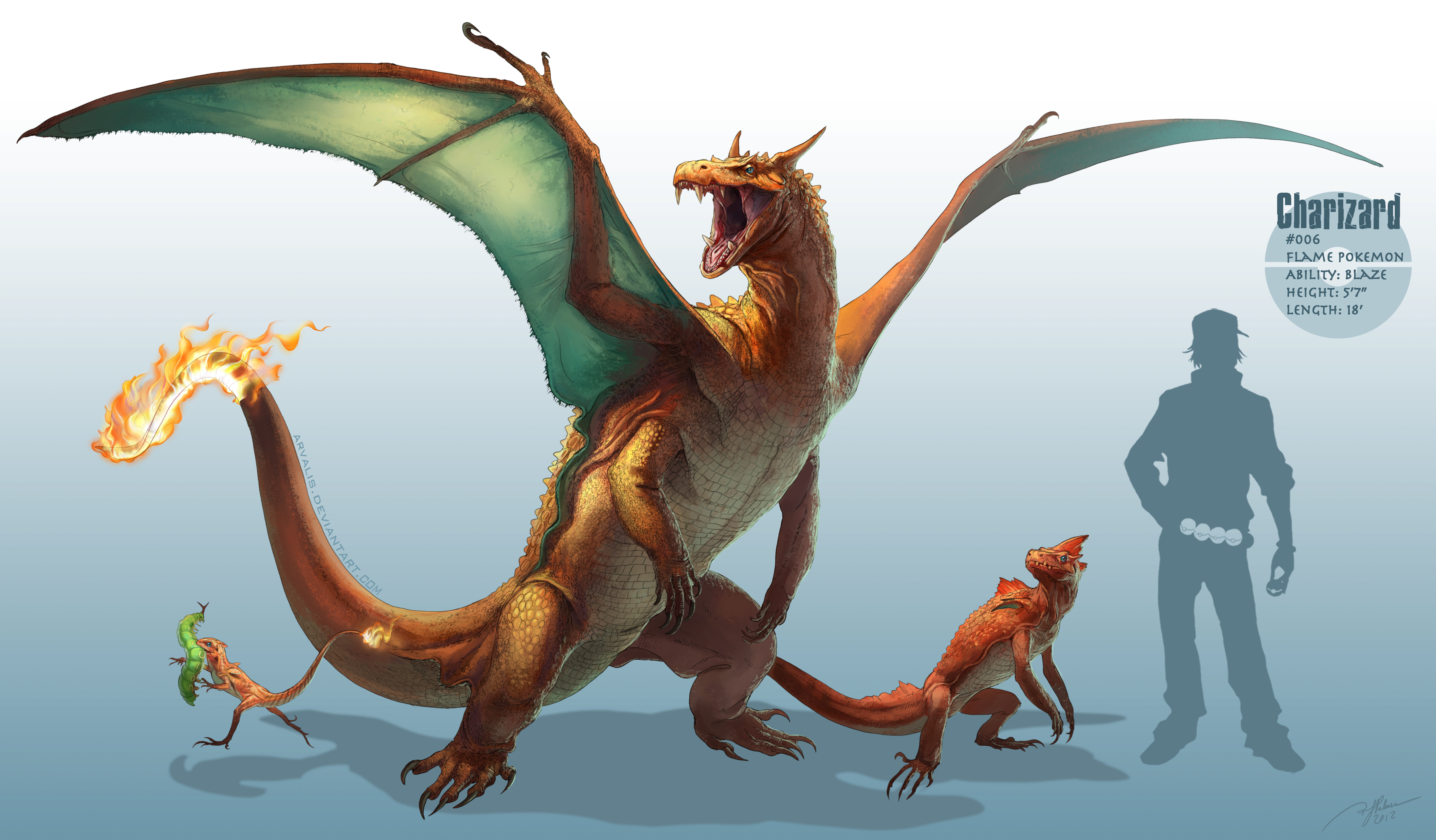 #211773 - safe, artist:arvalis, caterpie, charizard, charmander ...