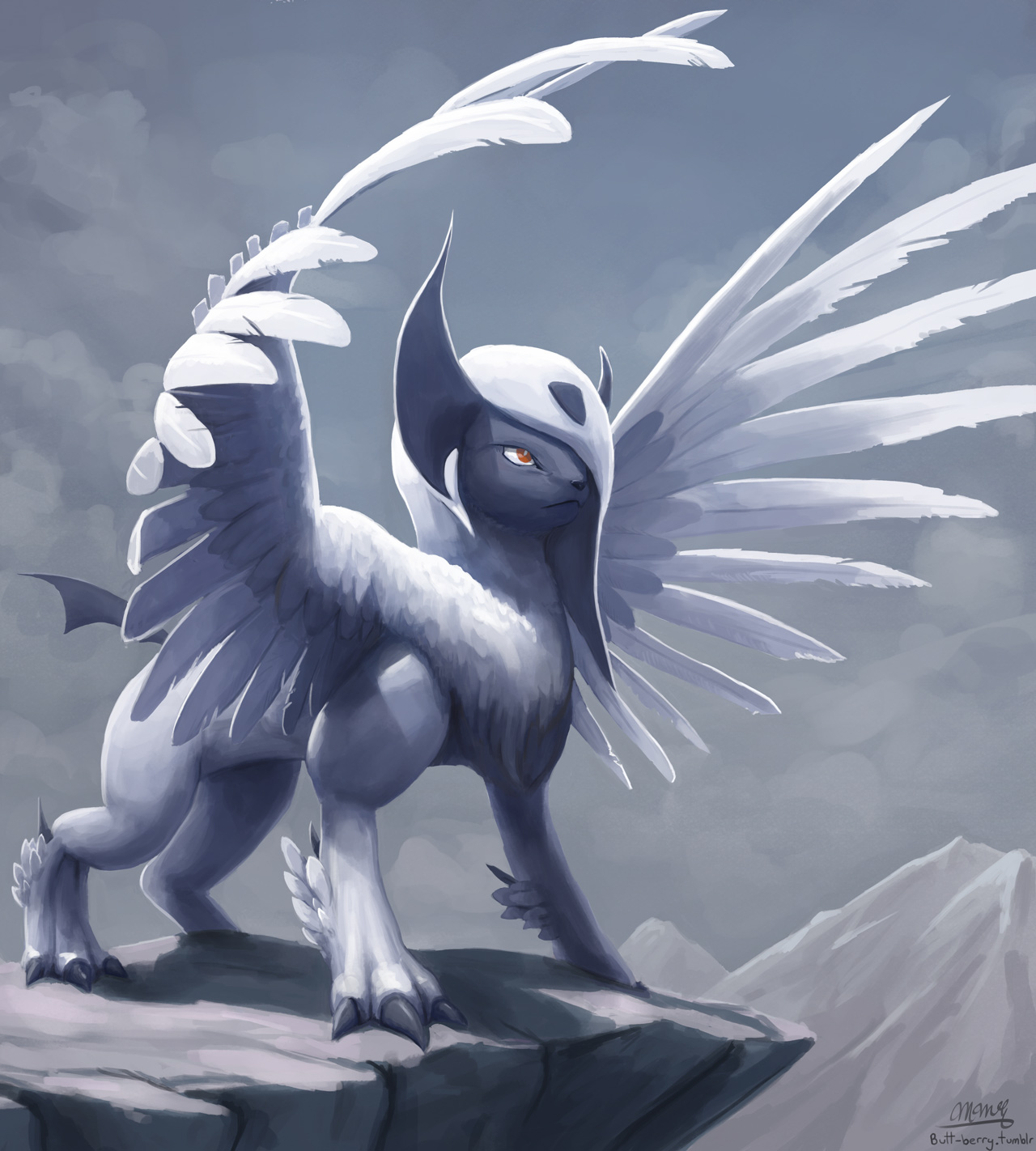 #163851 - safe, artist:butt-berry, absol, fictional species, mammal ...