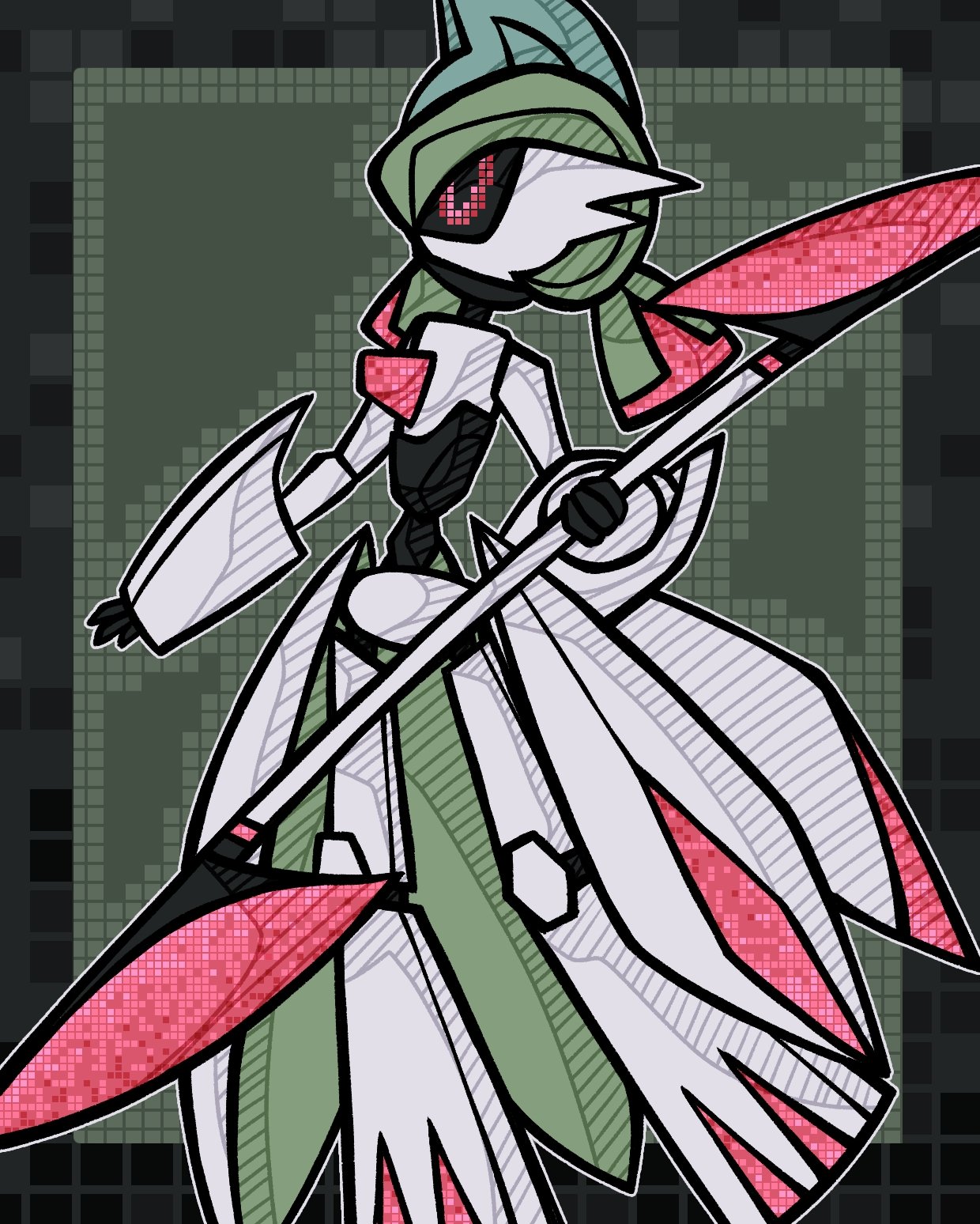 Pokemon Nintendo Abstract #285936 - safe, artist:joshua_mjade, fictional species, iron valiant ...