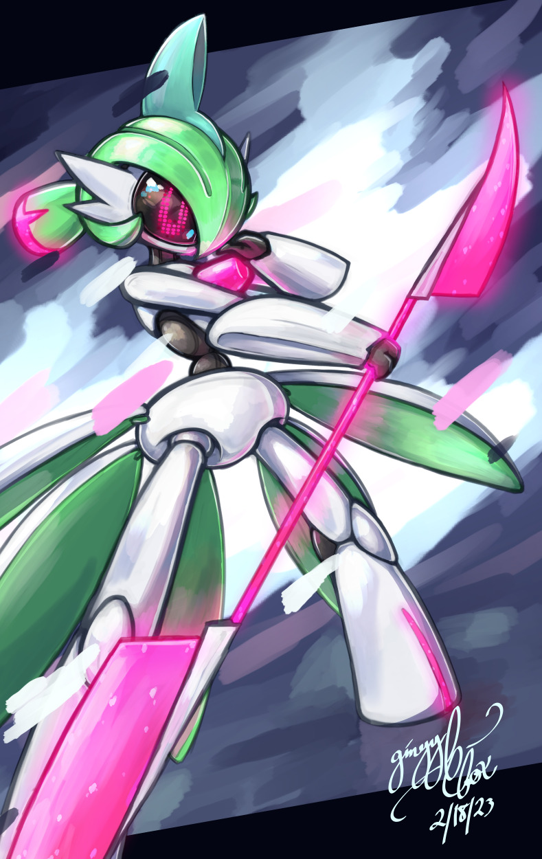 Pokemon Nintendo Abstract #265436 - safe, artist:gingykfox, fictional species, iron valiant ...